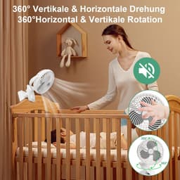 Mini Oscillatie Tafelventilator met Oplaadbare Batterij - Stil en Verstelbaar met LED Licht - Ideaal voor Camping en Binnengebruik — thumbnail 5