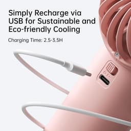 Draagbare ventilator met krachtige wind en USB-oplaadbaar ontwerp — thumbnail 2