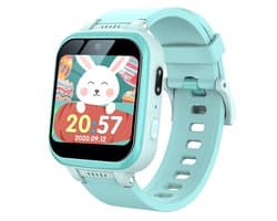 Peysaitr - Kinder Smartwatch - Inclusief 7 puzzelspellen - Touchscreen 1.54 inch - HD Dual Camera - Multifunctioneel - Muziekspeler - Alarm - Zaklamp - Groen - 1 stuk