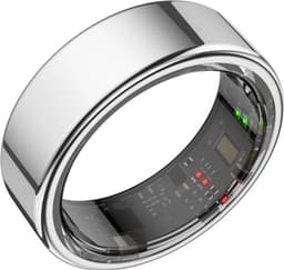 Focus® S1 Smart Ring - Zilver - Maat 12 - Hartslag - Menstruatiecyclus - Slaap Monitor - Slimme Ring - Sport Prestatie - Stappenteller -IP68 Waterdicht - O2 Meting - Dames - Heren - Wearables - Oplaad Case - beschermring — thumbnail 1