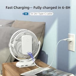 Draagbare 8 Inch Clip-on Ventilator met 10000 mAh Batterij en 4 Snelheden — thumbnail 3