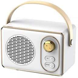JeiibrZui Retro Bluetooth-Luidspreker - Draagbare Draadloze Stereoluidspreker - Heldere Geluidskwaliteit 10m Bereik - 1 stuks - Voor Buiten Wit — thumbnail 1