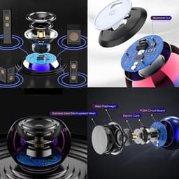 Draagbare Bluetooth Speaker - Stereo Sound - 10 Uur Speeltijd - Stofvast Metalen Ontwerp - 70 Gram - 1.38×1.89 inch - Met koord — thumbnail 4
