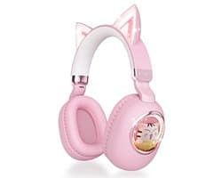 Draadloze Bluetooth Hoofdtelefoon voor Kinderen - Perfect voor School en Speelplezier (Roze)