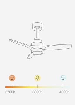 CREATE - Plafondventilator 40W silent 100% hout - Zwart - Ø112cm - Met licht - Controller voor wandmontage + afstandsbediening - WIND STYLANCE — thumbnail 2