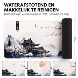 Intelectronics XXL Gaming Muismat - Stijlvolle en Functionele Bureaumat - Natuurlijk Rubber - Dubbel Genaaide Randen - Groot Formaat - Esthetisch Ontwerp - Perfect voor Thuiswerk - Kersenbloesem - Wit — thumbnail 2