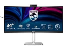 Philips 6000 series 34B2U6603CH - Curved Ultrawide Monitor - Webcam - Thunderbolt 4 - USB-C 100w - Smart KVM - 34 inch — thumbnail 1