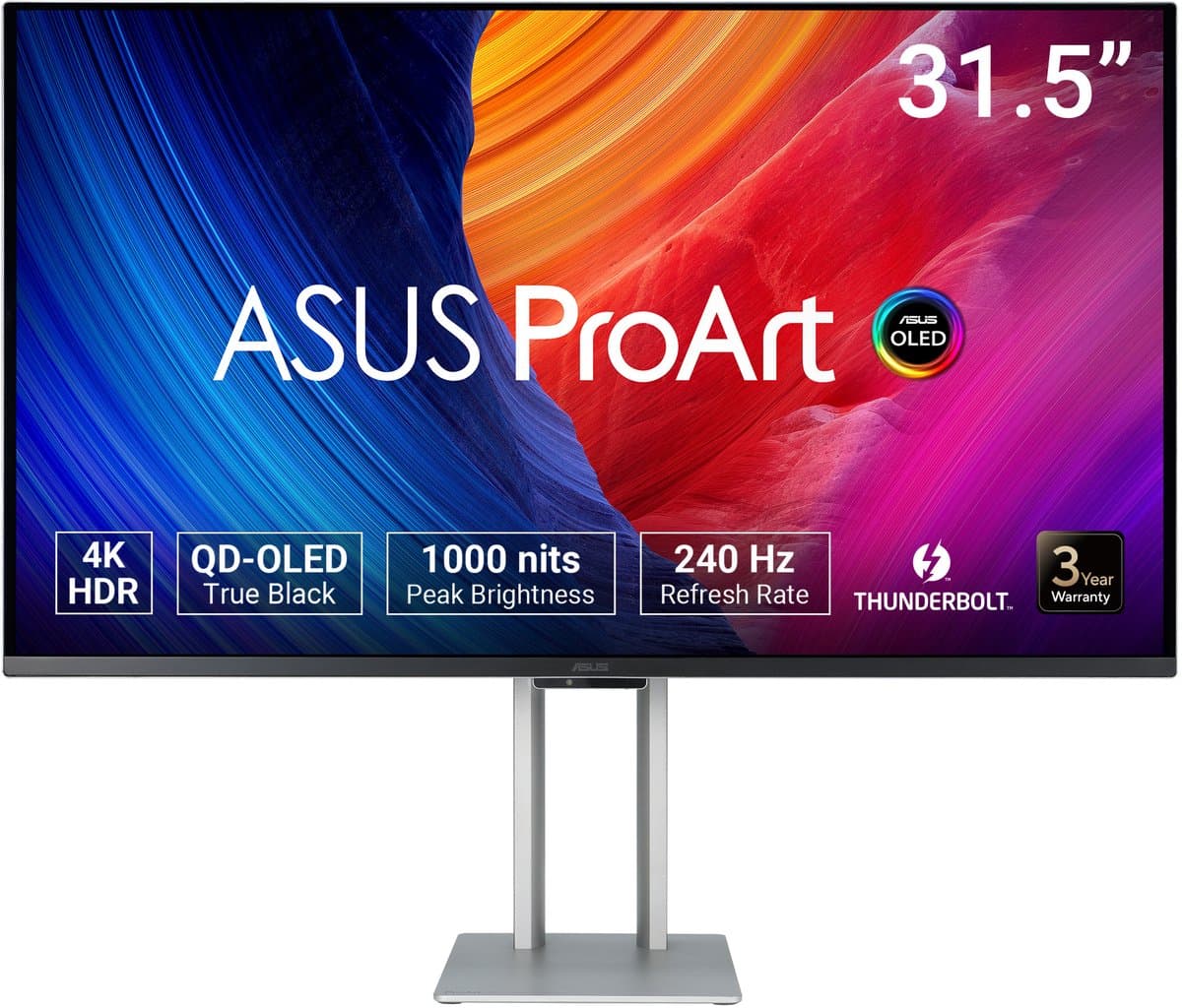 ASUS ProArt OLED PA32UCDM computerscherm 80 cm 3840 x 2160 pixels 4K Ultra HD QD-OLED zilver — afbeelding 1