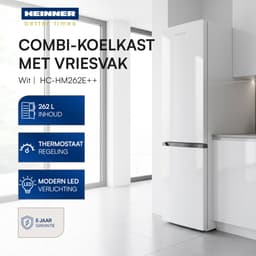 Heinner HC-HM262E++ Koel-vriescombinatie – 262 L – Elektronische Temperatuurregeling – LED-verlichting – Omkeerbare Deur – Wit – 5 Jaar Garantie — thumbnail 4