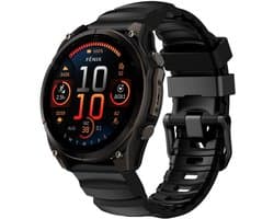 Stravo TrailFit Siliconen Bandje voor Garmin Fenix 5x (Plus)/Fenix 6x (Pro)/Fenix 7x (Pro-Solar-Sapphire)/Fenix 8 - 51mm/Enduro 1-2-3/Quatix 6x-7x - Robuuste sportieve siliconen horlogeband - QuickFit 26mm band voor Garmin smartwatches - Zwart