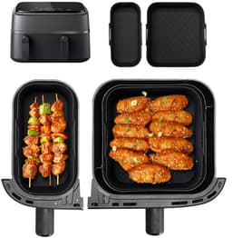 Geschikt voor NA350 Airfryer siliconen bakplaat vierkant airfryer accessoires- zwart — thumbnail 2