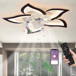 Stille LED Plafondventilator met Verlichting - Dimbare Lamp met Afstandsbediening voor Woonkamer en Slaapkamer — thumbnail 2