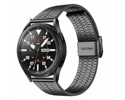 By Qubix - Geschikt voor Garmin bandje - Geschikt voor Garmin Venu 4 - 45mm - Stalen bandje - Zwart - Smartwatch bandje 22mm
