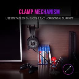 Verstelbare Clip-on Headset Stand met 360º Rotatie - Zwart — thumbnail 4