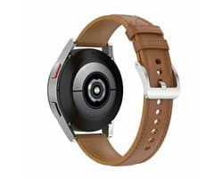 By Qubix - Geschikt voor Garmin bandje - Geschikt voor Garmin Venu 4 - 45mm - Luxe leren bandje - Lichtbruin - Smartwatch bandje 22mm