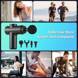 Draagbaar Mini Spiermassagepistool met 6 Snelheden en 4 Massagekoppen voor Spierpijn Verlichting — thumbnail 3