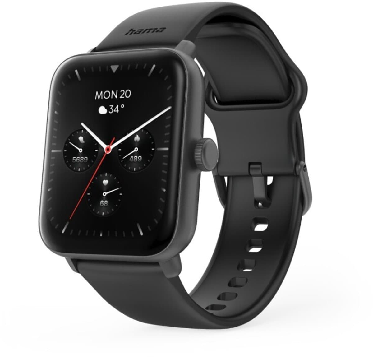 Hama 6010 Smartwatch TFT-Display Telefoonfunctie Waterdicht + GPS Zwart — afbeelding 1
