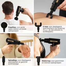 Massage Gun Professioneel – Massage Pistool - Compact & Stil <55 dB – 4 Opzetstukken – USB-C – Spiermassage voor Nek Rug en Benen – Draagbaar - Krachtig - Draadloos — thumbnail 2