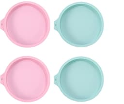 TOVBMUP Airfryer eivormpjes - Set van 4 - Siliconen Airfryer vormpjes - Siliconen eierset - Airfryer cakevormpjes - Herbruikbaar - Roze, Blauw — thumbnail 1
