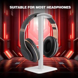 Headset Stand - Gaming Headphone Holder - Over-Ear Hoofdtelefoon Stand met Non-Slip TPU Silicone (Silver) — thumbnail 3