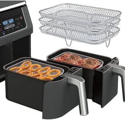 EXCITAT Airfryerrek - Airfryeraccessoire - Stapelbaar - 19 x 13 x 9 cm - Geschikt voor NINJA Foodi Dual Zone Airfryer — thumbnail 2