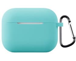 Telestore - hoesje geschikt voor AirPods Pro 3 soft case cover - mint groen - TPU hoesje Beschermhoes - AirPods Pro 3 Cover - AirPods Pro 3 hoesje - Geschikt voor Apple AirPods Pro 3 - gel hoesje met sleutelhanger