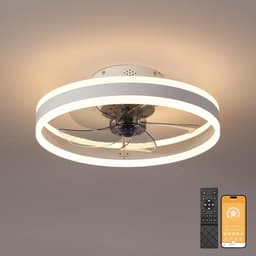 Stille Plafondventilator met Verlichting en Afstandsbediening - Dimbaar en Keuze uit 3 Kleurtemperaturen, 50 cm — thumbnail 2