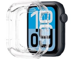 Hoesje - Geschikt voor Apple Watch SE 3 (40 mm) - Sterk & Shockproof - Siliconen Case Cover - Smartwatch Full Bumper Hoes - Transparant