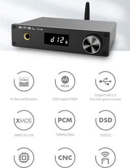 DAC Hoofdtelefoonversterker met AK4493S Chip Bluetooth 5.0 en Hoogwaardige Audio Ondersteuning — thumbnail 3
