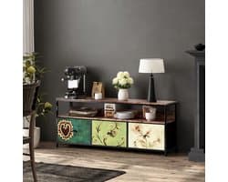 TV-meubel met Opbergkasten, Laden en LED Verlichting - Breedte 137 cm