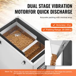 Automatische vulmachine voor deeltjes, 20–3000 g (0,044–6,6 lbs), roestvrijstalen weegvuller met voetpedaal voor bonen, zaden, granen, thee — thumbnail 3