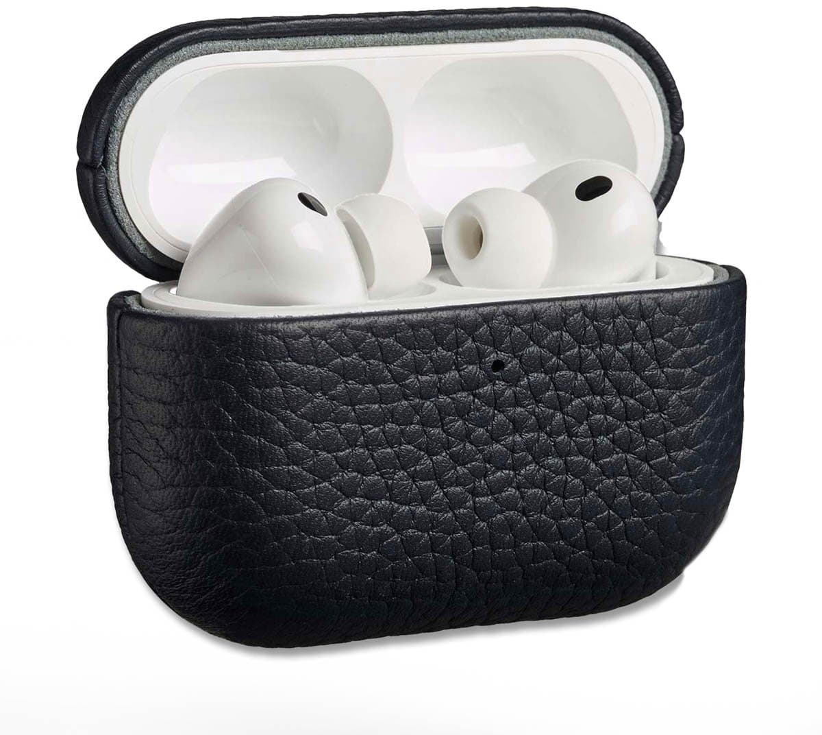 Accezz Echt Leren Case - Hoesje geschikt voor AirPods Pro 3 - Donkerblauw — afbeelding 1