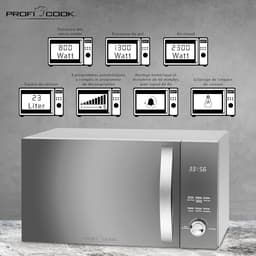 3-in-1 Magnetron met Hetelucht en Grill - 23 Liter RVS Oven tot 2300W — thumbnail 2