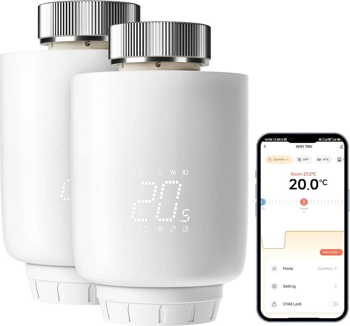 Slimme WiFi Thermostaat - Programmeerbaar voor Vloerverwarming en Radiatoren — afbeelding 1