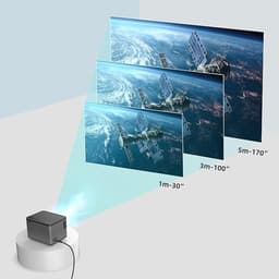 Mini Beamer 5G WiFi & Bluetooth – Draagbare Smart Projector – Native 720p, Ondersteunt Full HD 1080p – Met Apps (YouTube/Netflix/Prime) – Compatibel met iPhone, Android, PS4, Fire TV Stick & PC — thumbnail 3