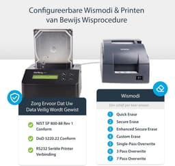 Standalone HDD/SSD Eraser met USB 3.0 - 9 Veiliginspanningsmodi en LCD-display — thumbnail 4