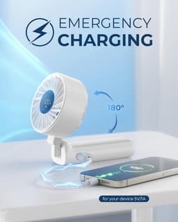 Draagbare Handventilator met Lange Batterijduur en Stil Geluid - 6-Snelheden Verstelbaar — thumbnail 5