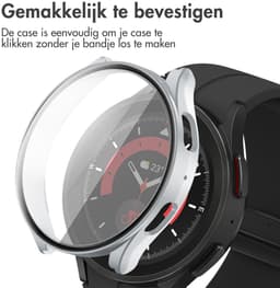 Screen protector - Geschikt voor Samsung Galaxy Watch 5 - 40 mm - Full Cover Hard Case / Beschermend Hoesje - Zilver — thumbnail 7