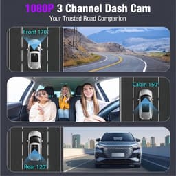 Dashcam 3-kanaals 1080P voor en binnen met auto — thumbnail 2