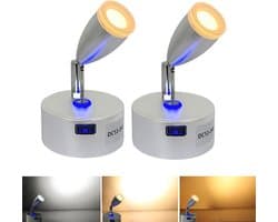 12V LED leeslamp voor camper en auto - Dimbaar met 3 kleurtemperaturen (2 stuks)