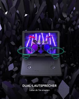 17,5'‘ Draagbare DVD Speler Auto met 15,6’' draaibaar HD-scherm, 6 uur batterijduur, ondersteunt meerdere formaten/SD/USB, tv/projector-synchronisatie, schokbestendig & opslagfunctie, stereoluidsprekers — thumbnail 4