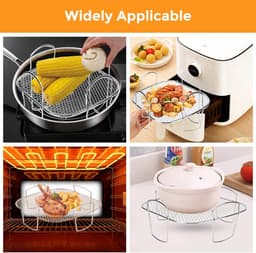 Vierkant airfryer rooster - Airfryer bakvorm - Airfryer accessoires - Roestvrij staal - 20,5 cm — thumbnail 4