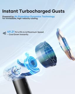 Handheld Turbo Ventilator - Verstelbare Snelheid tot 19000 tpm, 12 Uur Koeling, Compact en Draagbaar — thumbnail 2
