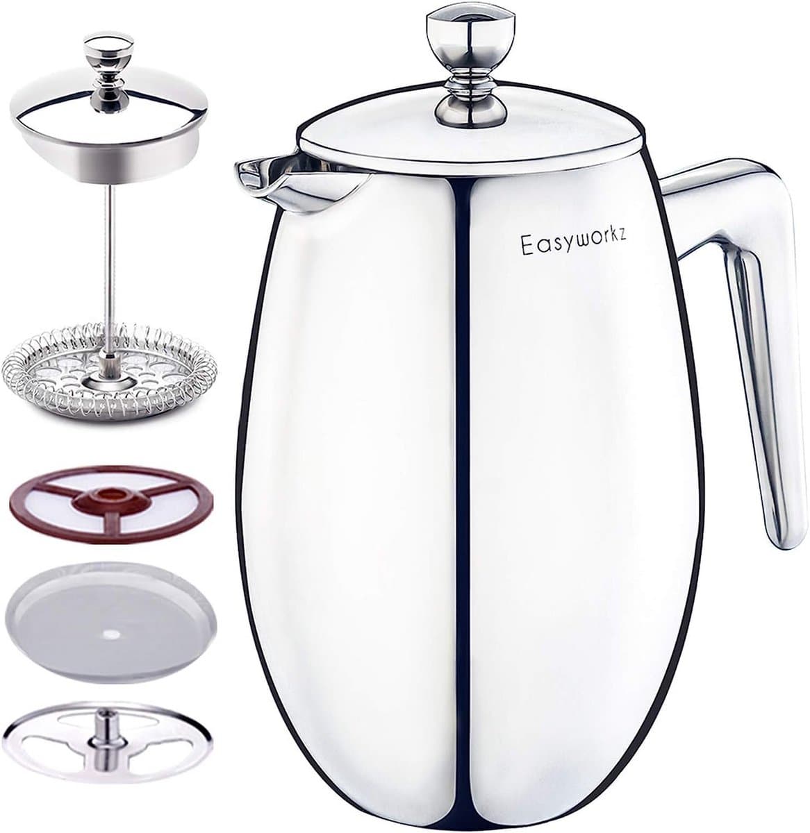 Stainless Steel Franse Pers Koffiemaker 700ml – Dubbelwandig Geïsoleerd — afbeelding 1