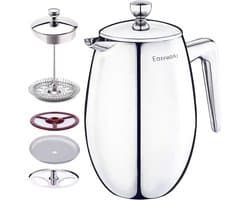 Stainless Steel Franse Pers Koffiemaker 700ml – Dubbelwandig Geïsoleerd