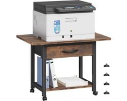 Grote printerstandaard met opberglade - 2-laags printertafel voor thuiskantoor