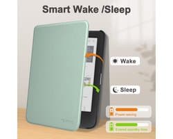 Slanke Hoes voor 6" e-Readers - Auto Sleep/Wake, Agave Groen