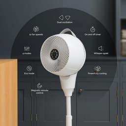 Draagbare draadloze ventilator met nachtlampje - 14 uur batterijlevensduur, ultra-stil en energiezuinig — thumbnail 1