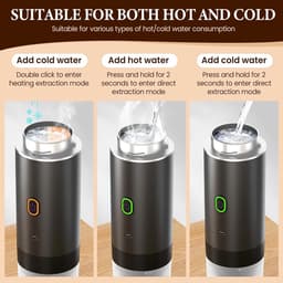 Draadloze Draagbare Espresso Machine - 3-in-1 Oplaadbare Koffiemaker voor Capsules en Poeder - 7500mAh - Geschikt voor Reis, Camping, Auto en Kantoor - Wit — thumbnail 4