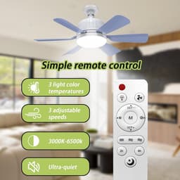 46cm LED Plafondventilator met Verlichting en Afstandsbediening - 3 Snelheden & 3 Lichtkleuren — thumbnail 4